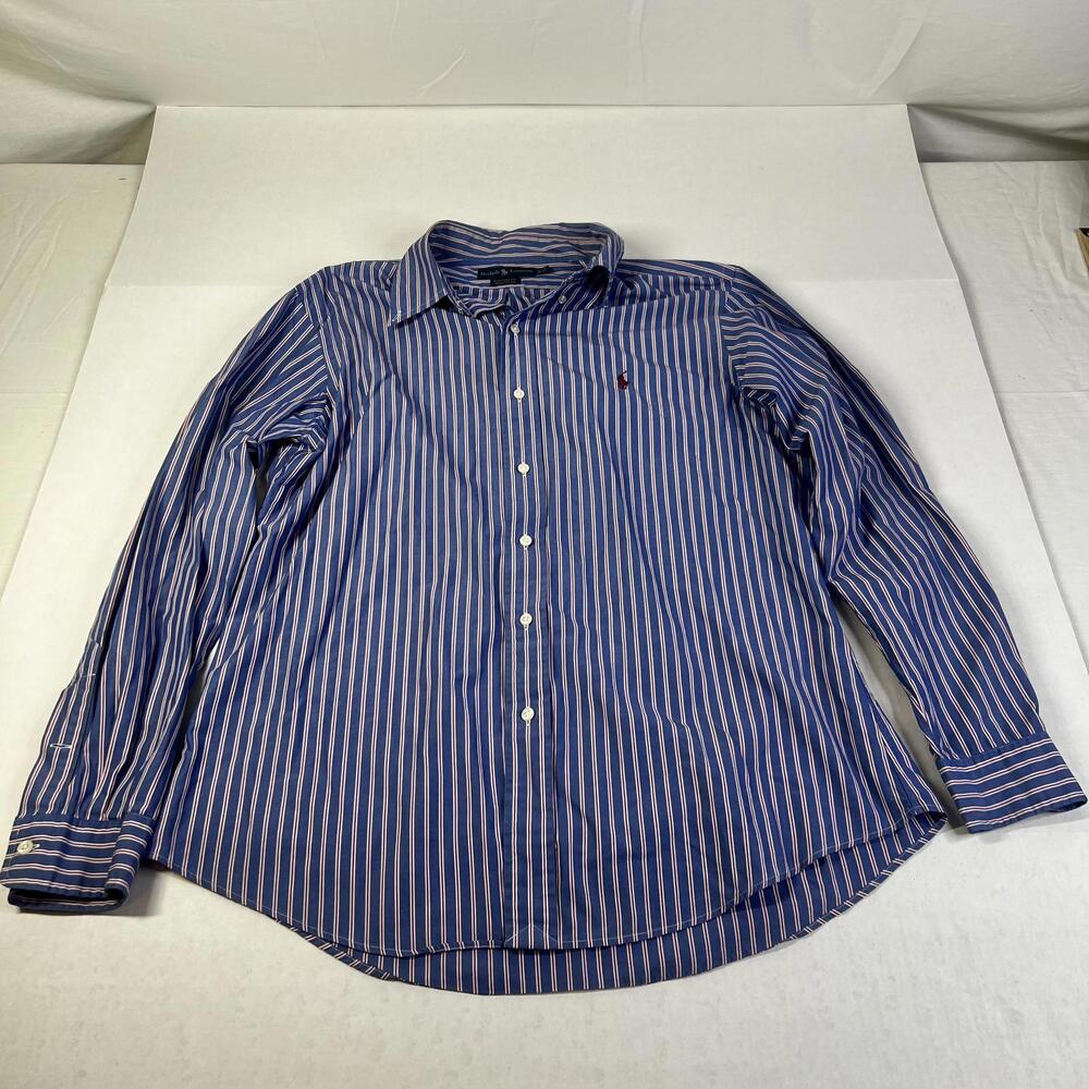 Ralph Lauren Vintage Men Blue/Red/White Stripes Long Sleeves
